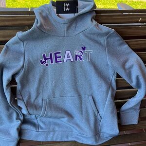 Under Armor girls heart hoodie, NWT, gray, size youth large